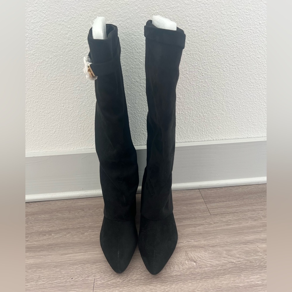 Black Suede Shark Boot